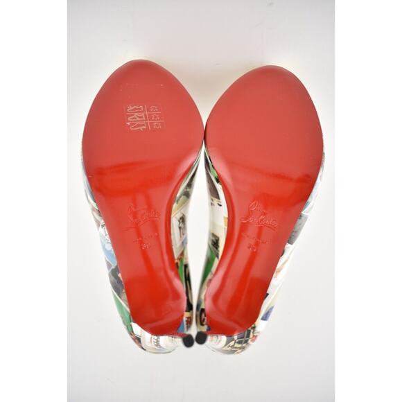 Christian Louboutin New Very Prive 120 Patent Collage Multi Gold Heel Pump 39 - Picture 11 of 11